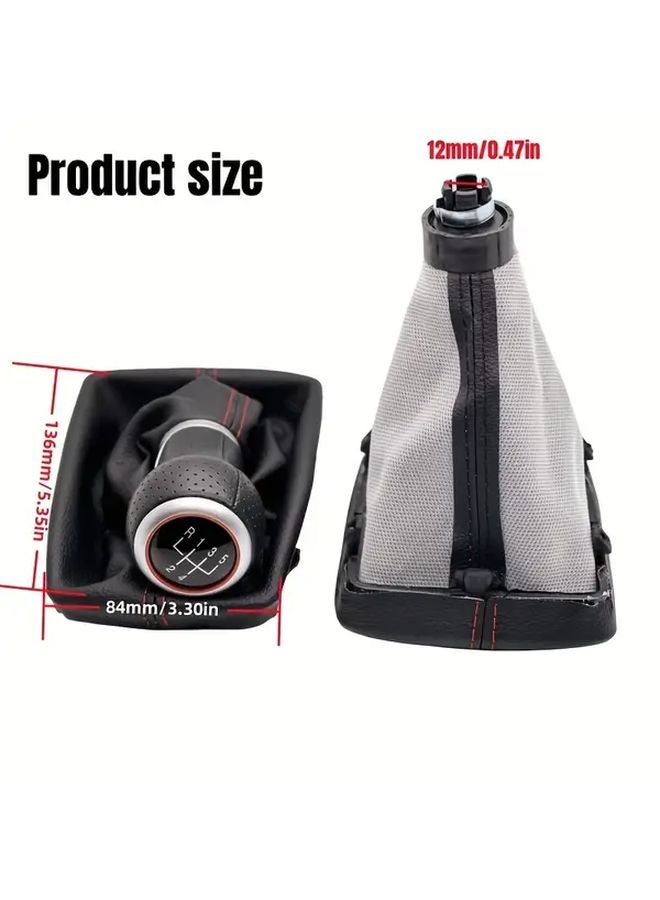 مقبض ناقل الحركة اليدوي 6 سرعات غطاء حذاء جلد PU لأودي A4 A5 S4 Q5 B8 8K 8T 8R - Image 3